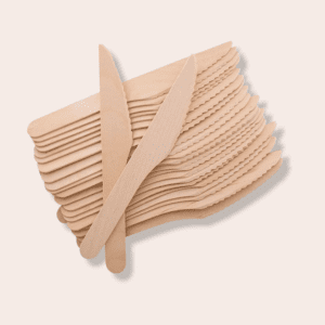 Cuchillo de madera 16.5cm resistente con sierra biodegradable mayorista FacilPack